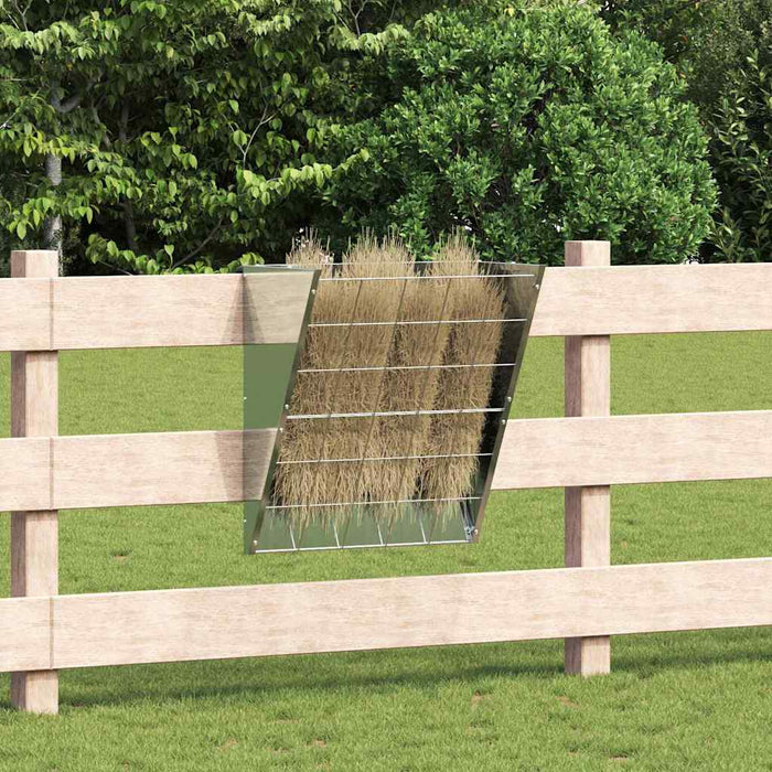 Mangiatore Appeso per Fieno Argento 61 x 33 x 66 cm 874635