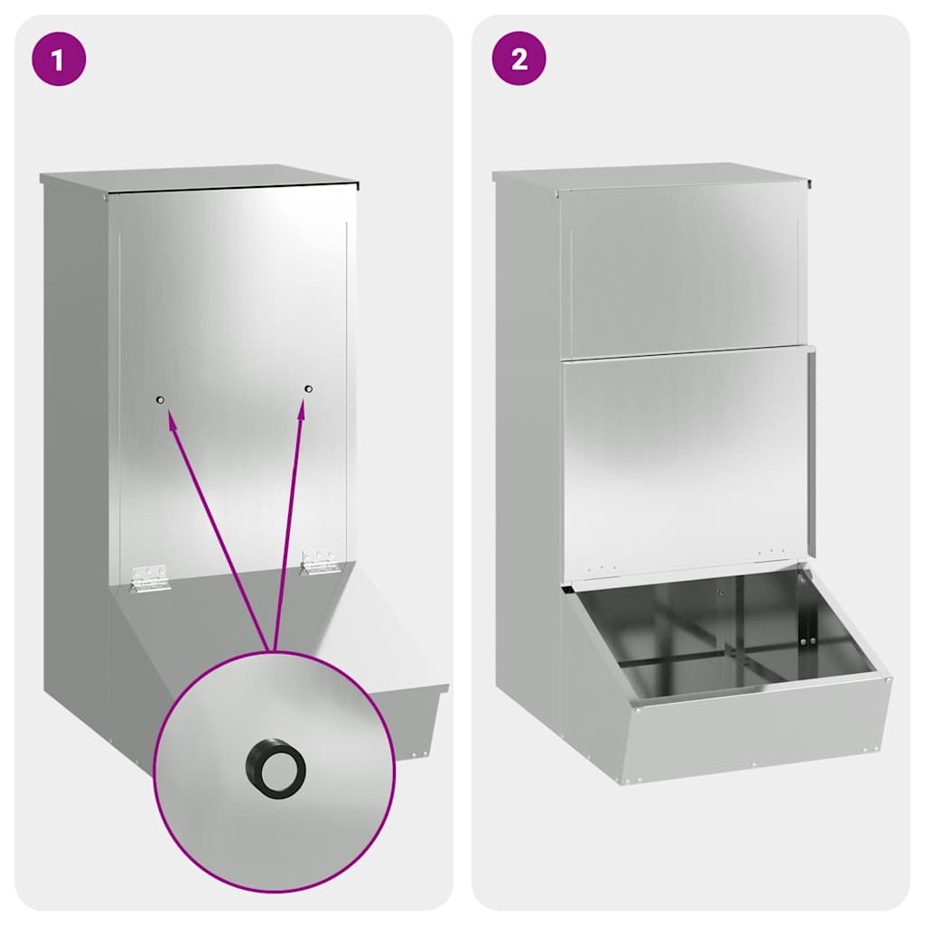 Nutriente per Maiali Argento 55 x 51 x 91.5 cm Acciaio zincato 874638