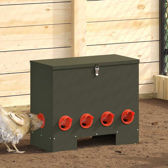 Feeder per pollo Verde oliva 60.5 x 29 x 51 cm 874646