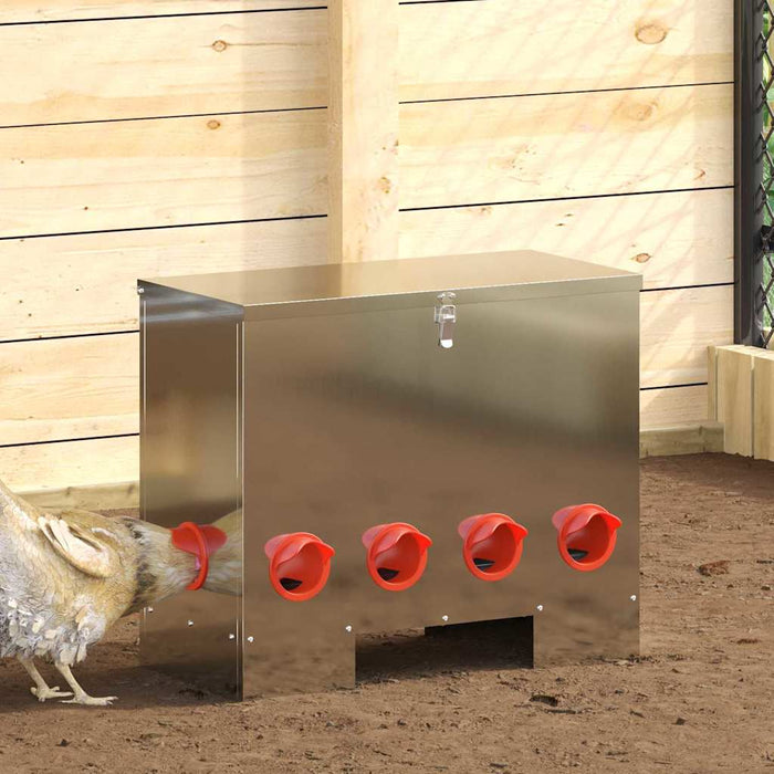 Feeder per pollo Argento 60.5 x 29 x 51 cm Acciaio zincato 874647