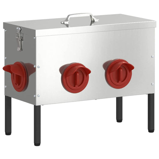 Feeder per pollo Argento 41,5 x 20,5 x 33 cm Acciaio zincato 874656