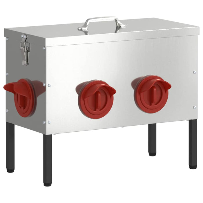Feeder per pollo Argento 41,5 x 20,5 x 33 cm Acciaio zincato 874656