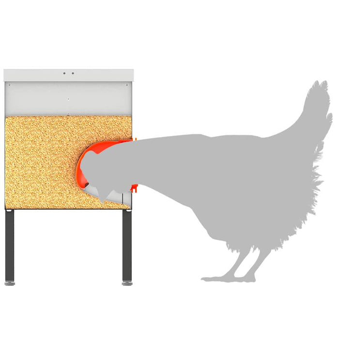 Feeder per pollo Argento 41,5 x 20,5 x 33 cm Acciaio zincato 874656