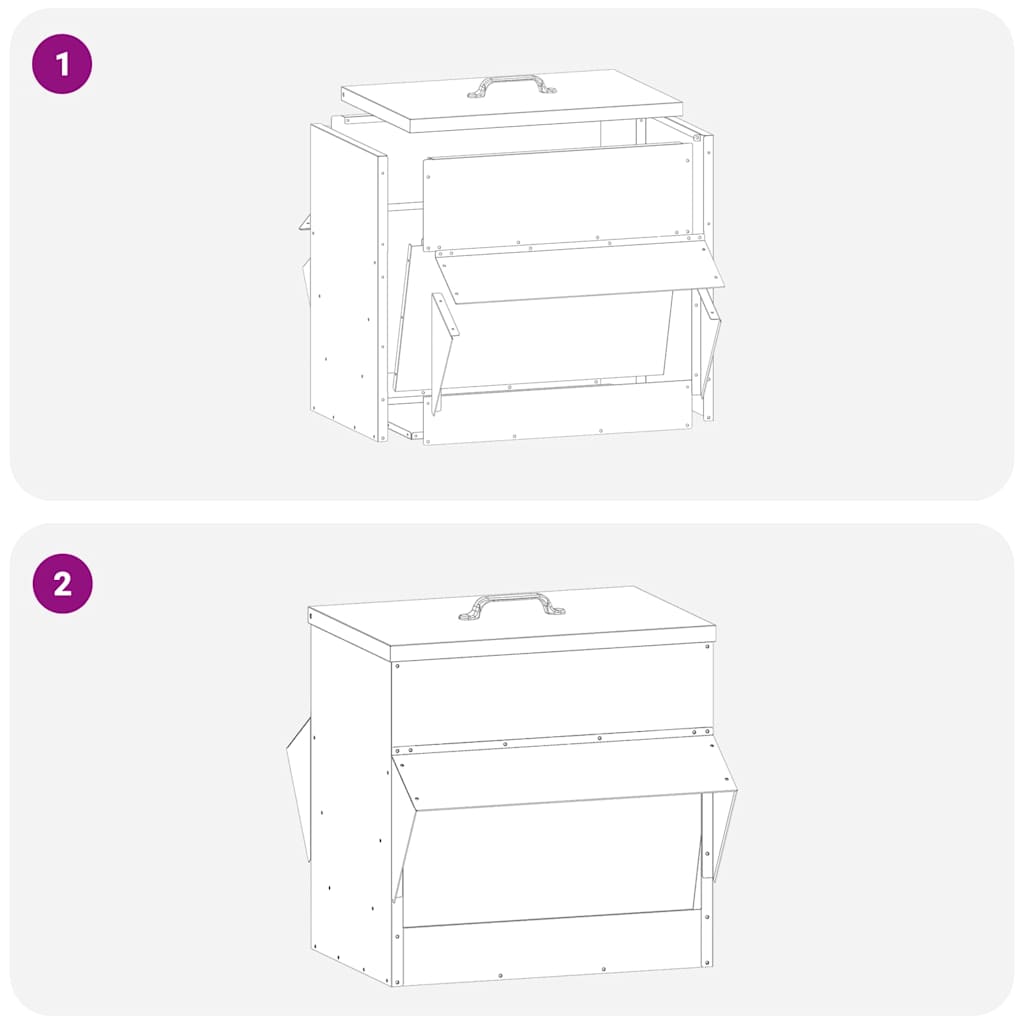 Feeder per pollo Verde oliva 40,5 x 45 x 41 cm 874667