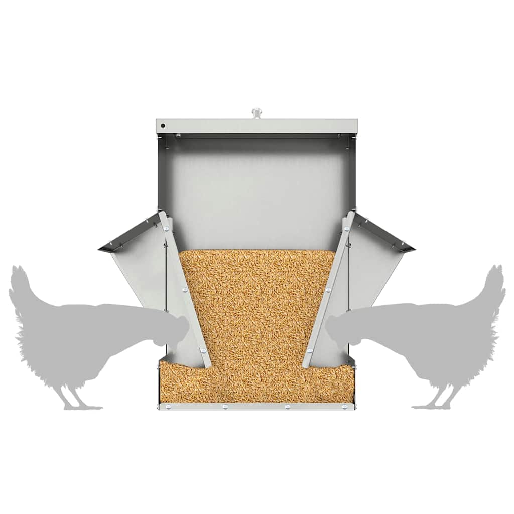 Feeder per pollo Argento 40,5 x 45 x 41 cm Acciaio zincato 874668