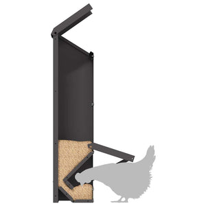 Feeder per pollo Nero 13 x 12 x 51 cm Acciaio laminato a freddo 874669