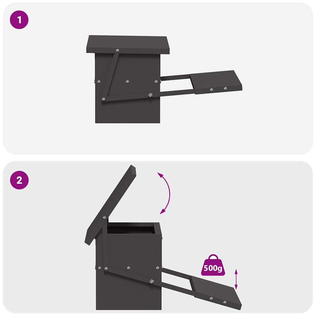 Mangiatore a Pedale per Pollo Nero 48,5 x 39,5 x 19 cm 874672