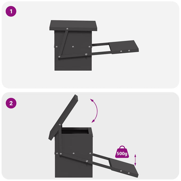 Mangiatore a Pedale per Pollo Nero 48,5 x 39,5 x 19 cm 874672