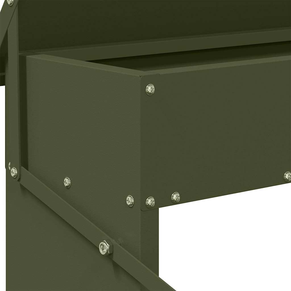 Mangiatore a Pedale per Pollo Verde oliva 48,5 x 39,5 x 19 cm 874673