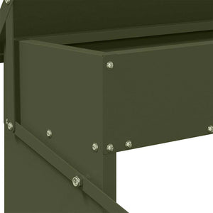 Mangiatore a Pedale per Pollo Verde oliva 48,5 x 39,5 x 19 cm 874673