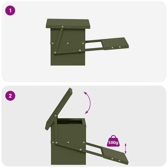 Mangiatore a Pedale per Pollo Verde oliva 48,5 x 39,5 x 19 cm 874673