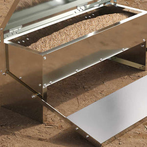 Mangiatore a Pedale per Pollo Argento 48,5 x 39,5 x 19 cm 874674