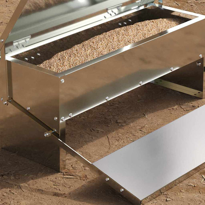 Mangiatore a Pedale per Pollo Argento 48,5 x 39,5 x 19 cm 874674