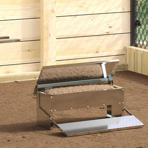 Mangiatore a Pedale per Pollo Argento 48,5 x 39,5 x 19 cm 874674