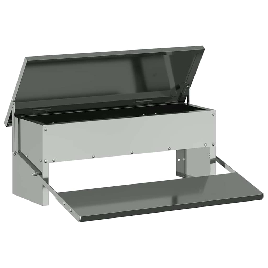 Mangiatore a Pedale per Pollo Argento 48,5 x 39,5 x 19 cm 874674