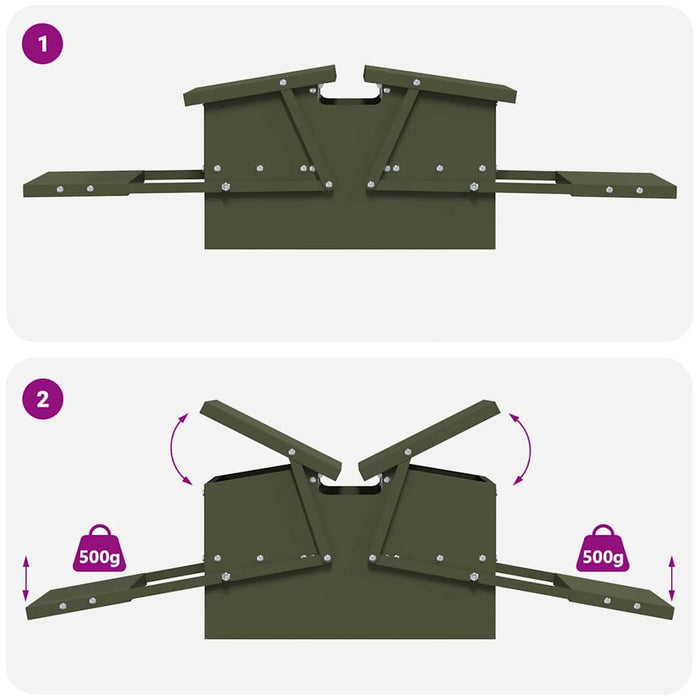 Mangiatore a Pedale per Pollo Verde oliva 75 x 53 x 20,5 cm 874676