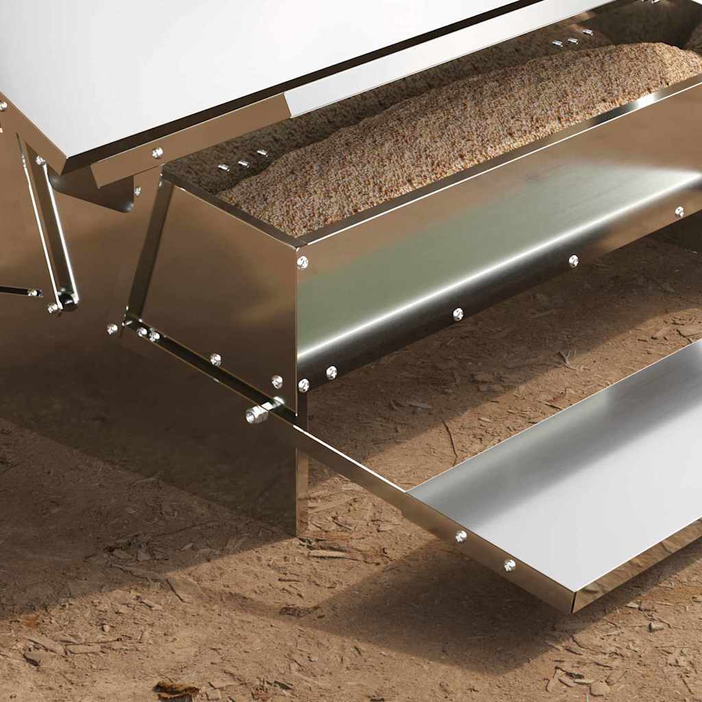 Mangiatore a Pedale per Pollo Argento 75 x 53 x 20,5 cm 874677