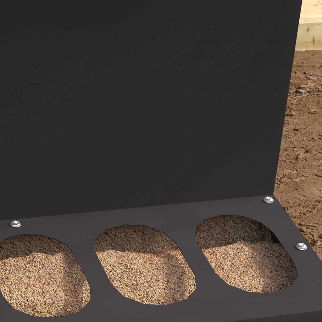 Feeder per pollo Nero 40 x 40 x 45 cm Acciaio laminato a freddo 874678