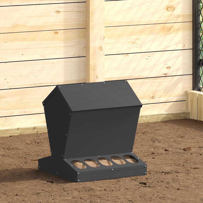 Feeder per pollo Nero 40 x 40 x 45 cm Acciaio laminato a freddo 874678