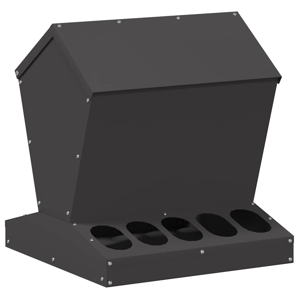 Feeder per pollo Nero 40 x 40 x 45 cm Acciaio laminato a freddo 874678