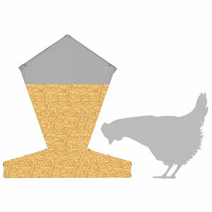 Feeder per pollo Argento 40 x 40 x 45 cm Acciaio zincato 874680