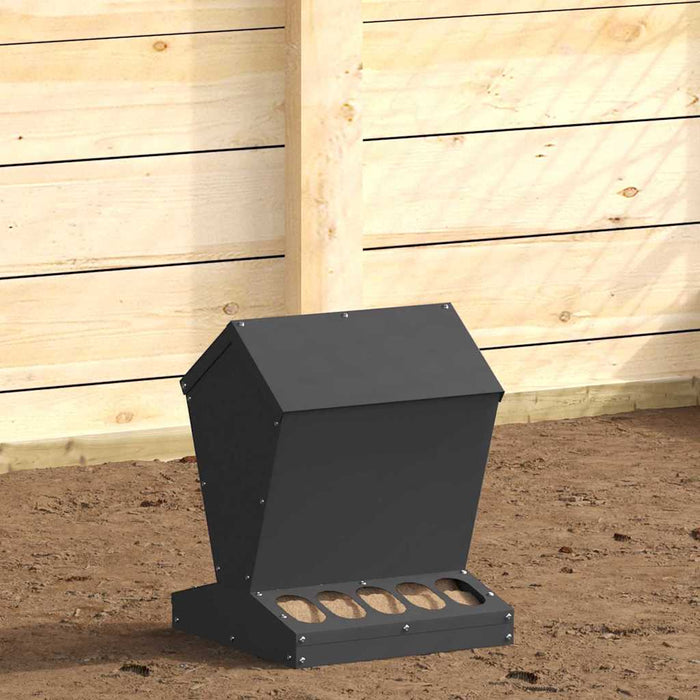 Feeder per pollo Nero 30 x 30 x 39 cm Acciaio laminato a freddo 874681