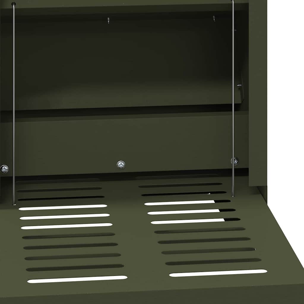 Mangiatore a Pedale per Pollo Verde oliva 25 x 42 x 40 cm 874688