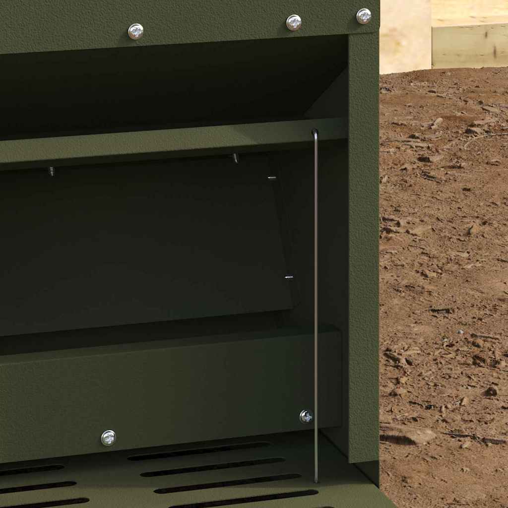 Mangiatore a Pedale per Pollo Verde oliva 25 x 42 x 40 cm 874688