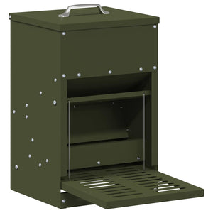 Mangiatore a Pedale per Pollo Verde oliva 25 x 42 x 40 cm 874688