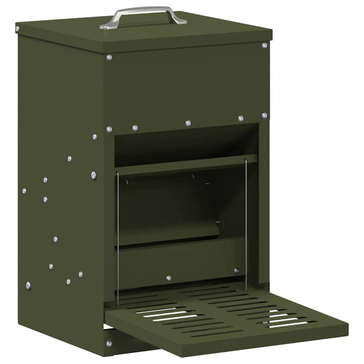 Mangiatore a Pedale per Pollo Verde oliva 25 x 42 x 40 cm 874688