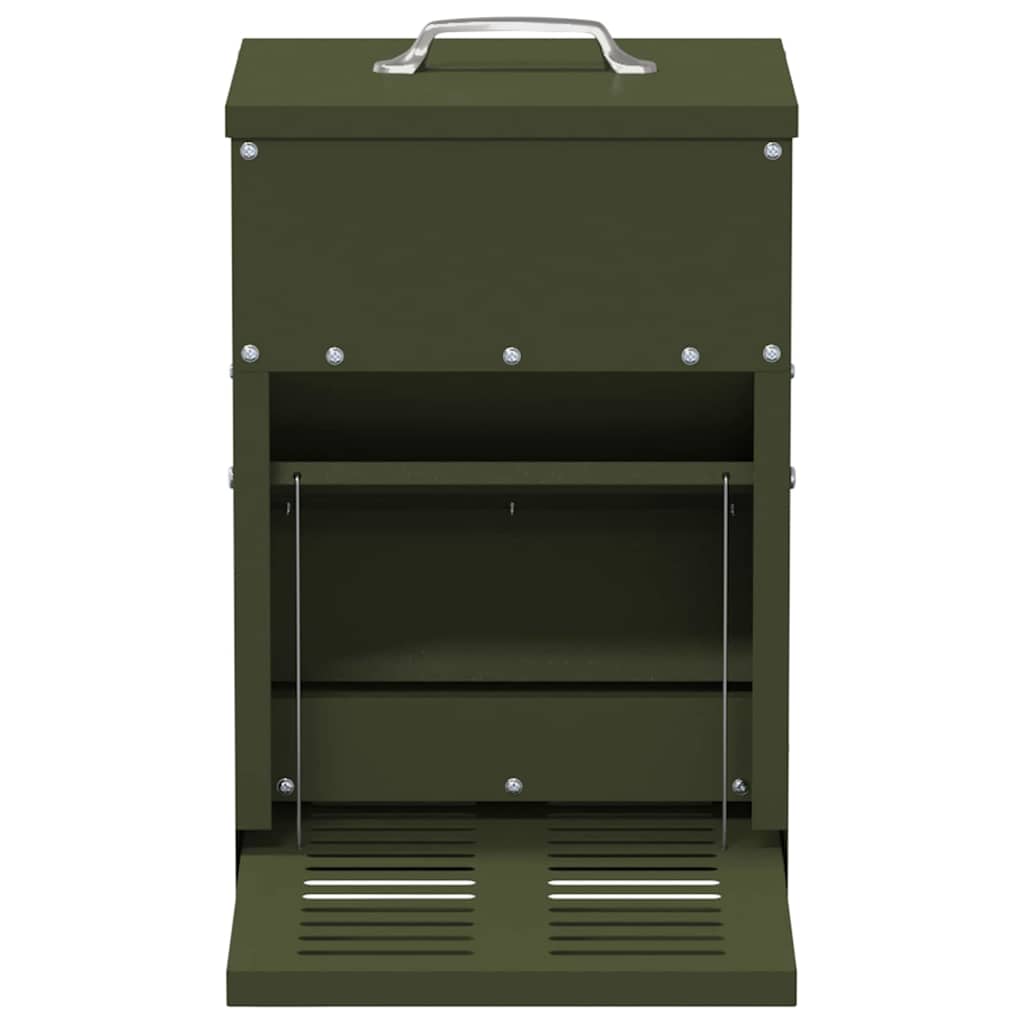 Mangiatore a Pedale per Pollo Verde oliva 25 x 42 x 40 cm 874688