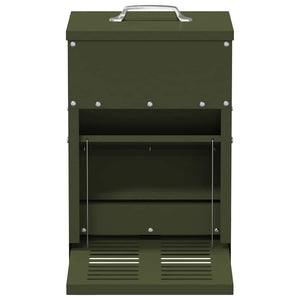 Mangiatore a Pedale per Pollo Verde oliva 25 x 42 x 40 cm 874688