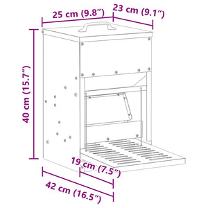 Mangiatore a Pedale per Pollo Verde oliva 25 x 42 x 40 cm 874688