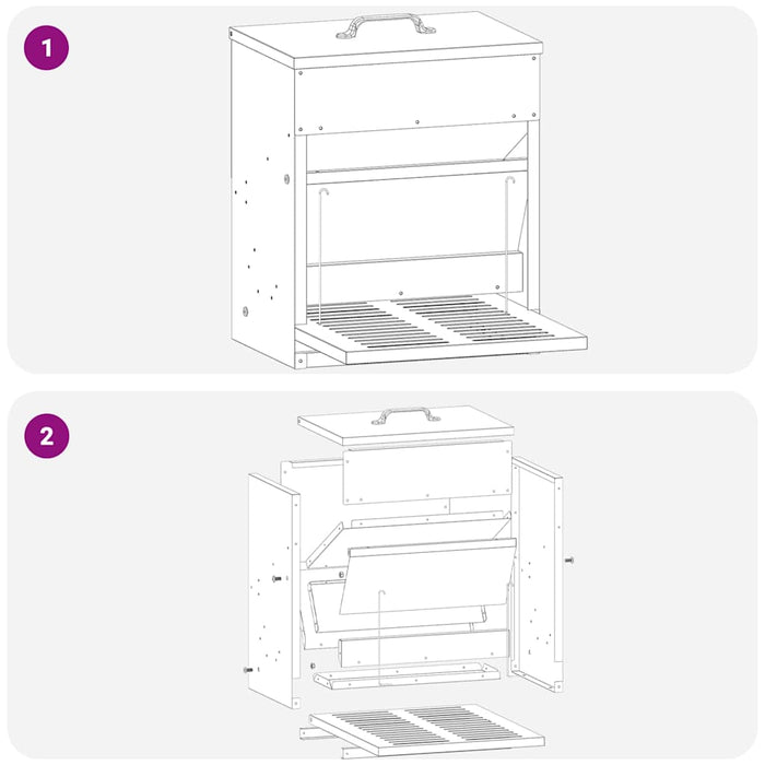Mangiatore a Pedale per Pollo Nero 25 x 42 x 40 cm 874690
