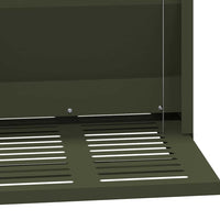 Mangiatore a Pedale per Pollo Verde oliva 25 x 42 x 40 cm 874691