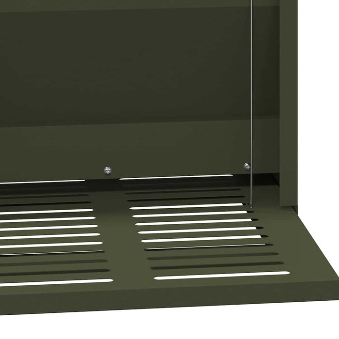 Mangiatore a Pedale per Pollo Verde oliva 25 x 42 x 40 cm 874691