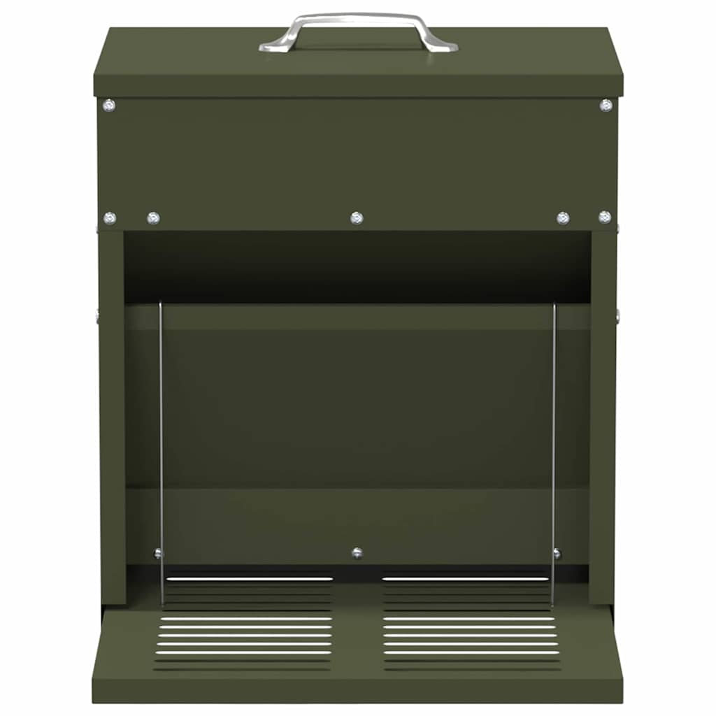 Mangiatore a Pedale per Pollo Verde oliva 25 x 42 x 40 cm 874691