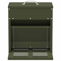 Mangiatore a Pedale per Pollo Verde oliva 25 x 42 x 40 cm 874691