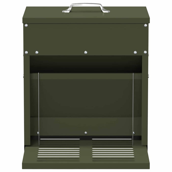 Mangiatore a Pedale per Pollo Verde oliva 25 x 42 x 40 cm 874691
