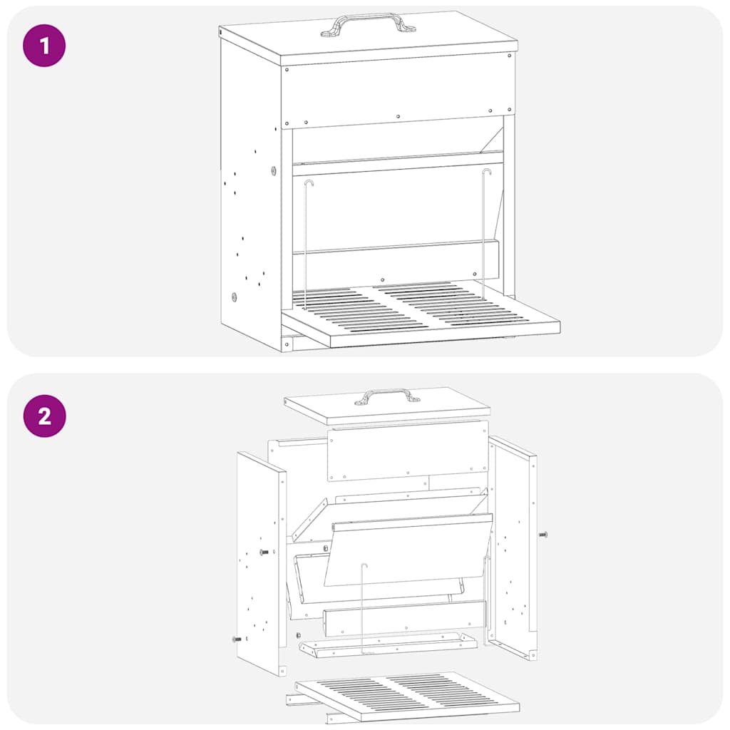 Mangiatore a Pedale per Pollo Argento 33 x 42 x 40 cm 874692