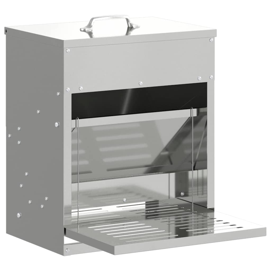 Mangiatore a Pedale per Pollo Argento 25 x 42 x 40 cm 874692