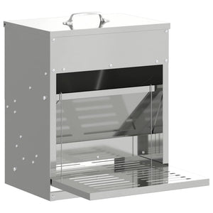 Mangiatore a Pedale per Pollo Argento 25 x 42 x 40 cm 874692