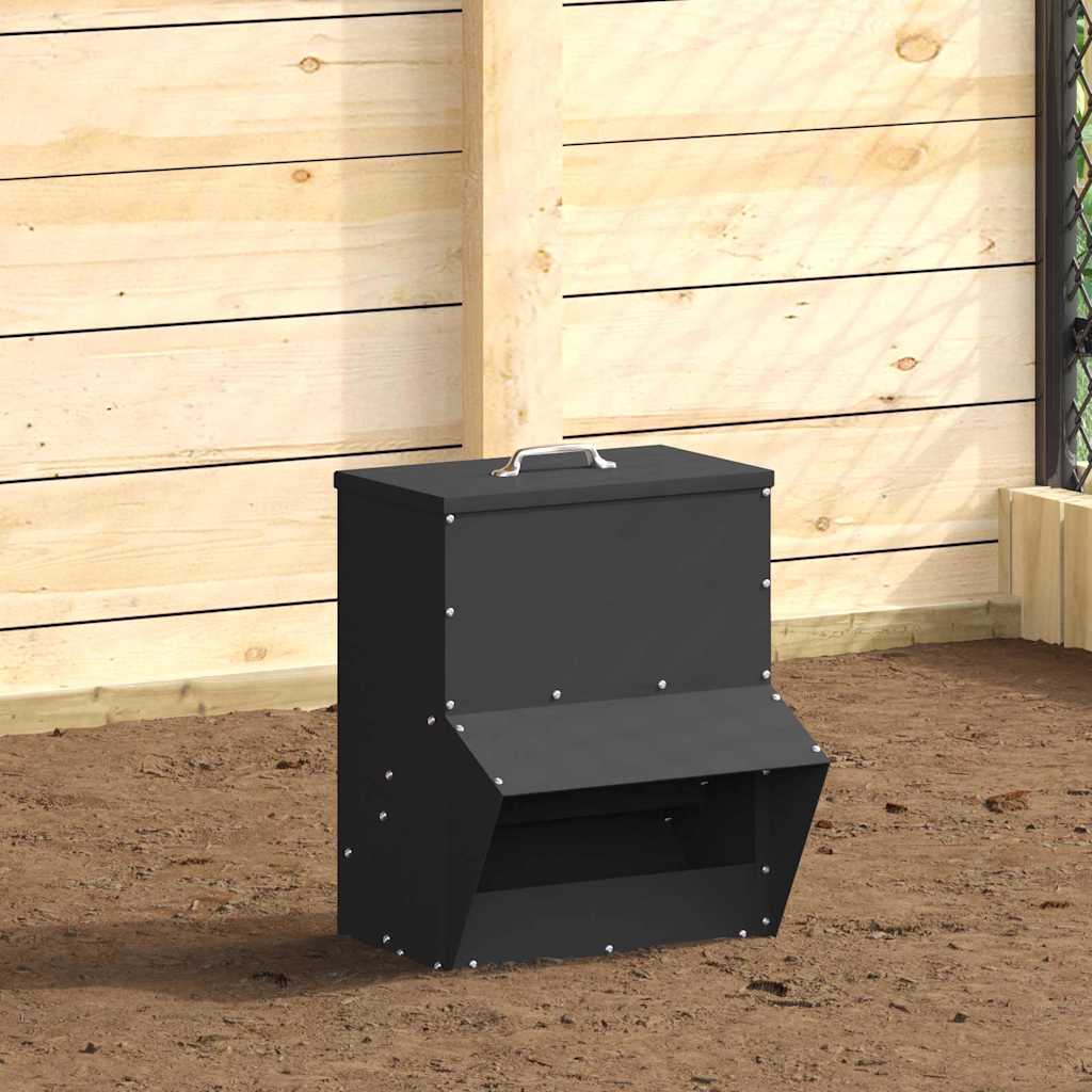 Feeder per pollo Nero 20 x 25 x 35 cm Acciaio laminato a freddo 874693