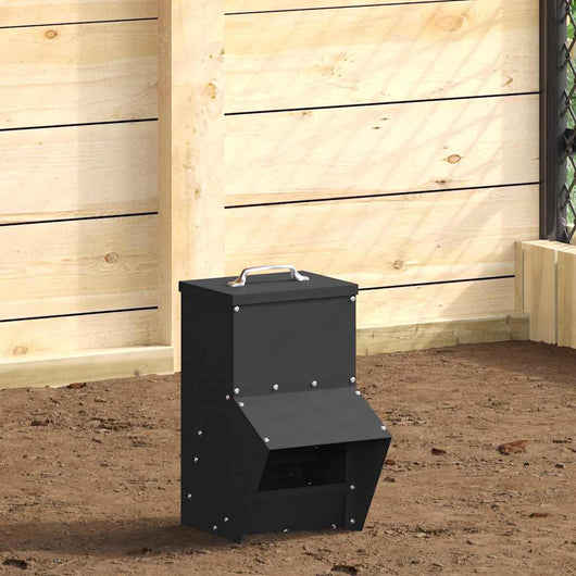Feeder per pollo Nero 20 x 25 x 35 cm Acciaio laminato a freddo 874696