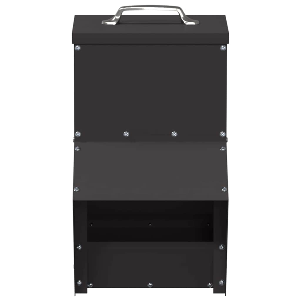 Feeder per pollo Nero 20 x 25 x 35 cm Acciaio laminato a freddo 874696