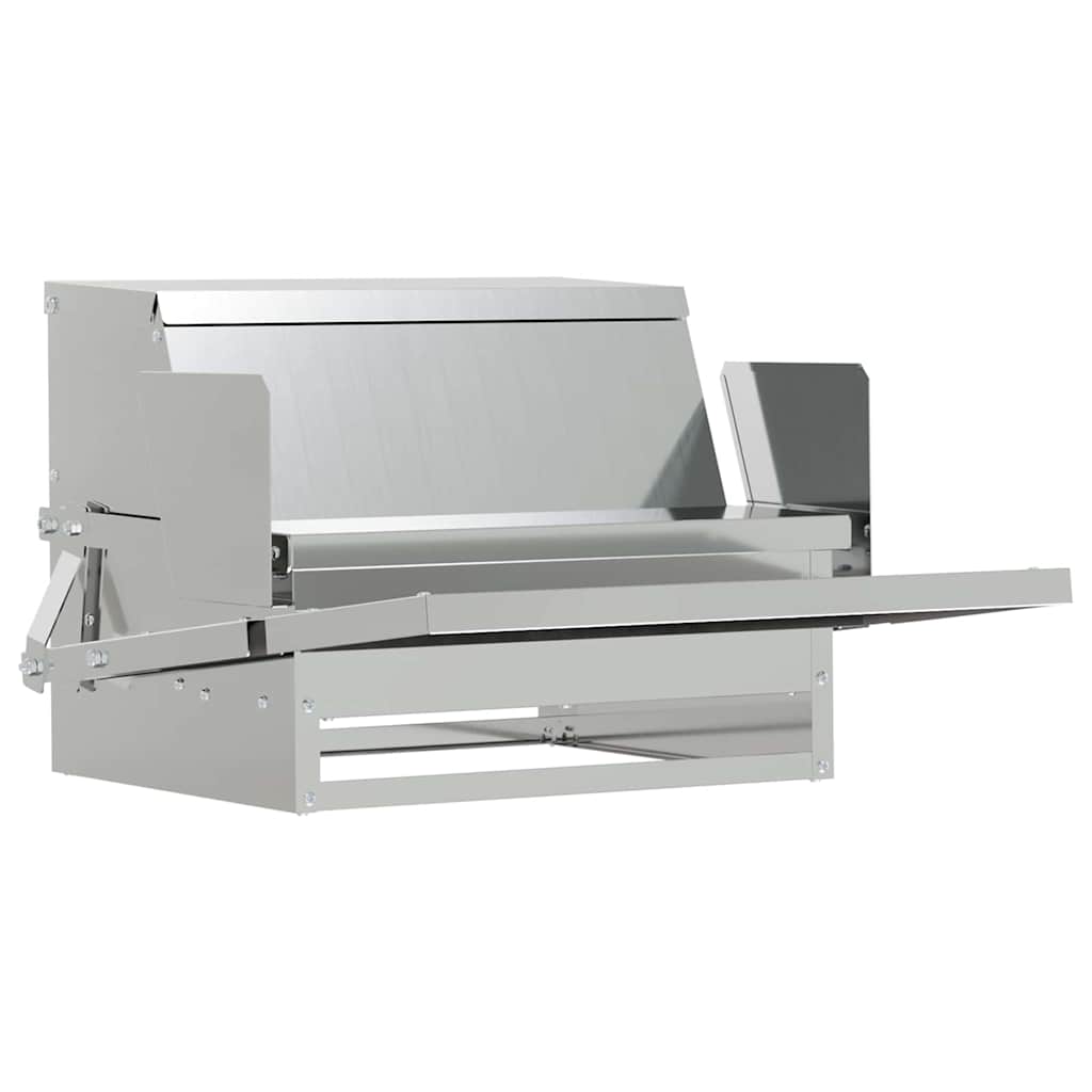 Mangiatore a Pedale per Pollo Argento 50 x 40 x 29 cm 874701