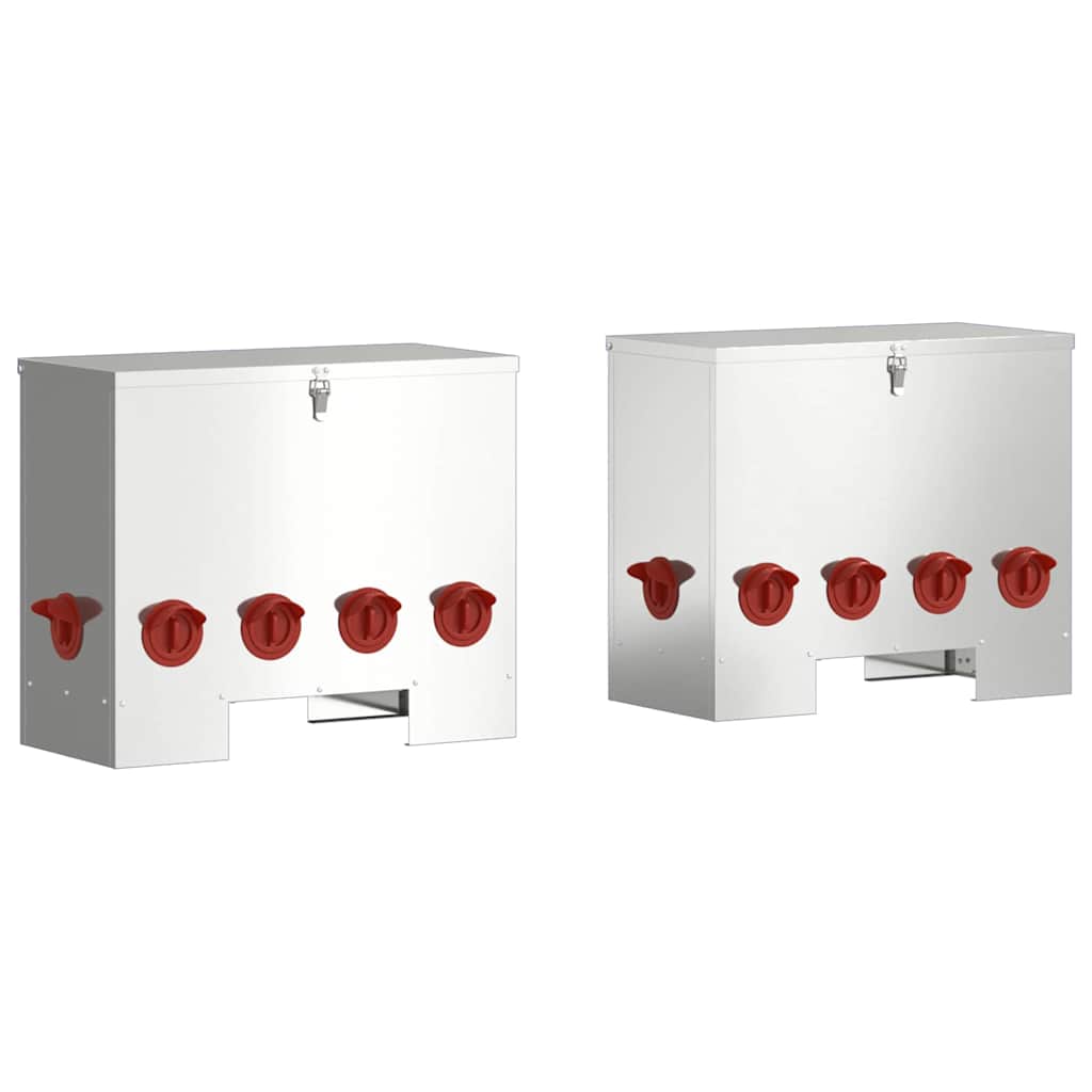 Feeder per pollo 2 pcs Argento 60.5 x 29 x 51 cm 879980