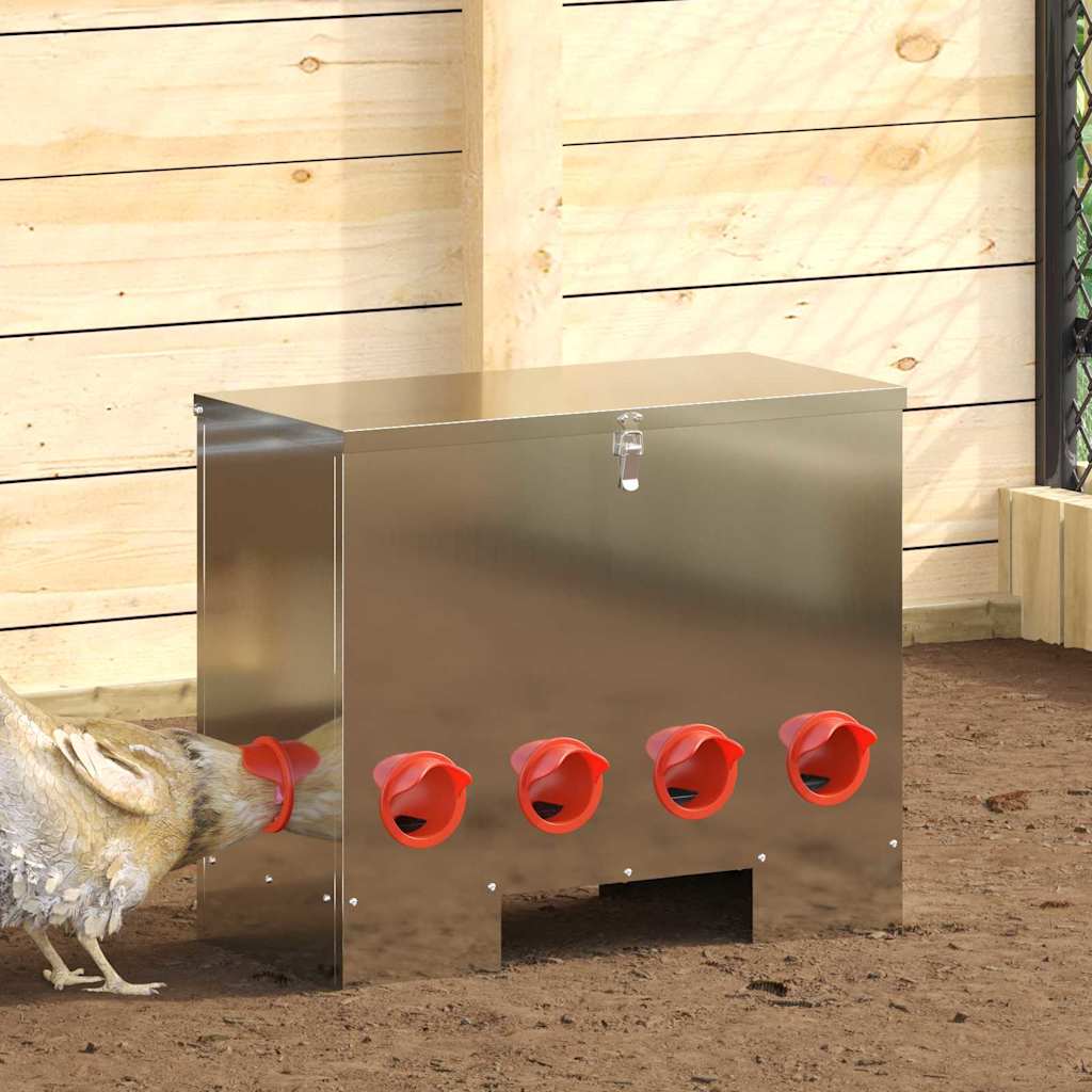 Feeder per pollo 2 pcs Argento 60.5 x 29 x 51 cm 879983
