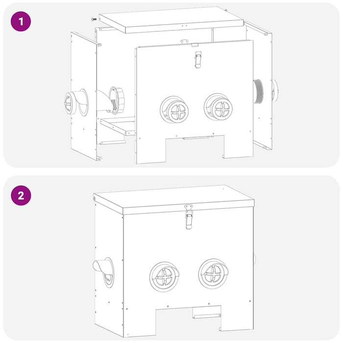 Feeder per pollo 2 pcs Nero 60.5 x 29 x 51 cm 879984