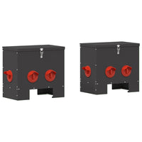 Feeder per pollo 2 pcs Nero 60.5 x 29 x 51 cm 879984